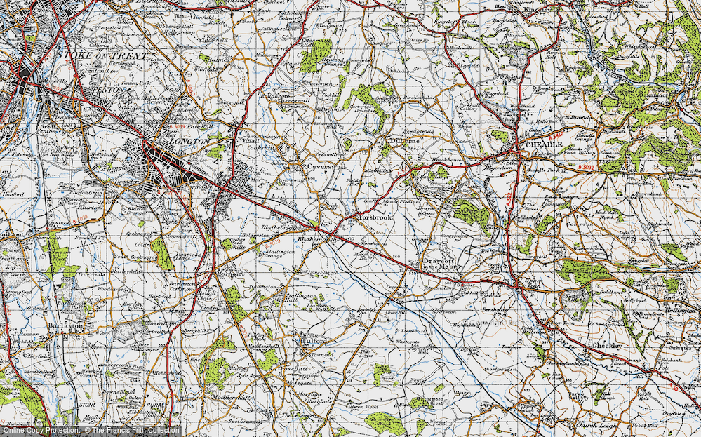 Old Map of Blythe Marsh, 1946 in 1946
