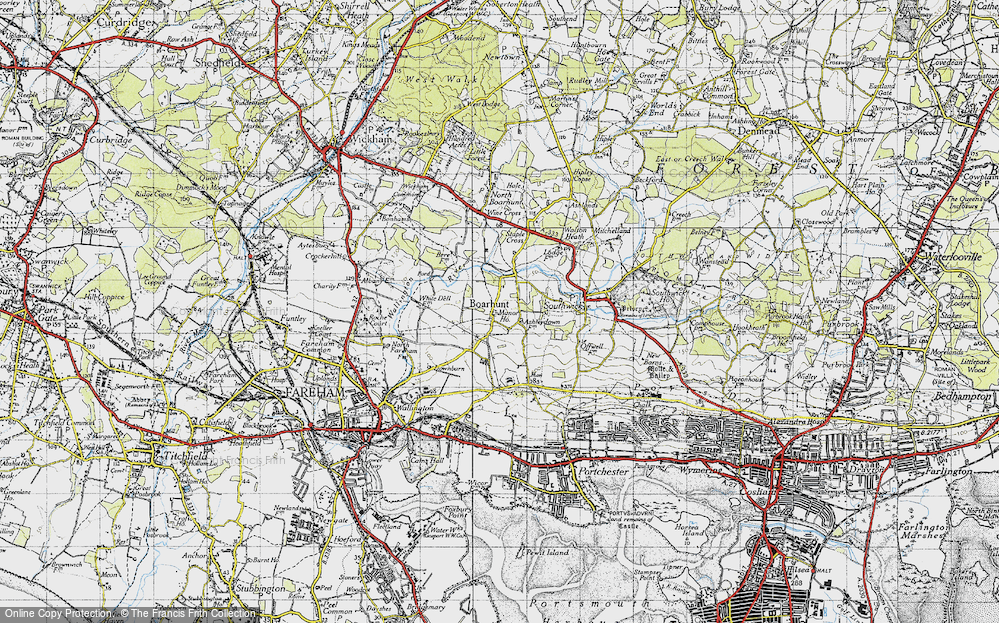 Old Map of Boarhunt, 1945 in 1945