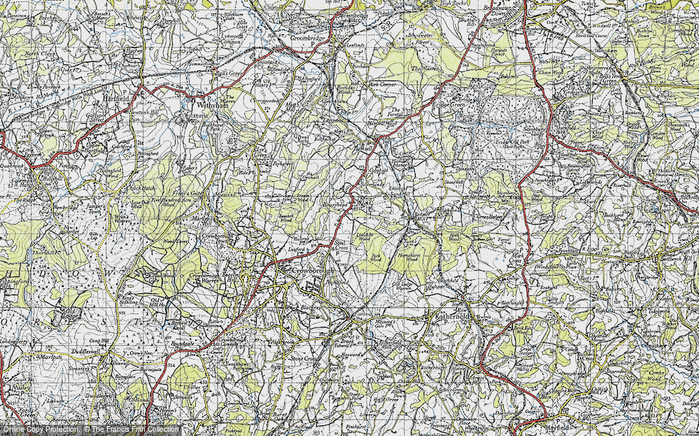 Old Map of Boarshead, 1940 in 1940