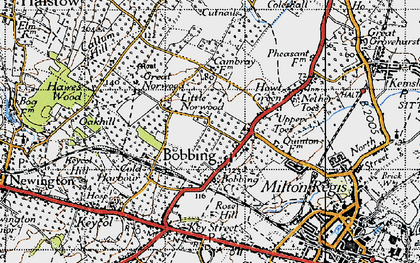 Old map of Bobbing in 1946