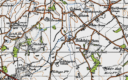 Old map of Bobbington in 1946