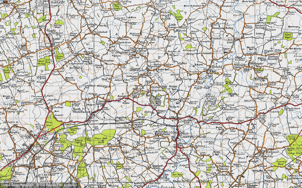 Old Map of Bobbingworth, 1946 in 1946