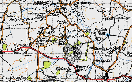 Old map of Bobbingworth in 1946