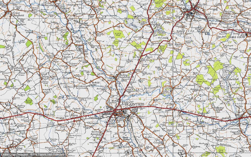 Old Map of Bocking Churchstreet, 1945 in 1945