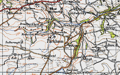 Old map of Bocombe in 1946