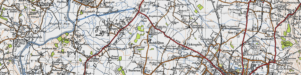 Old map of Boddington in 1946