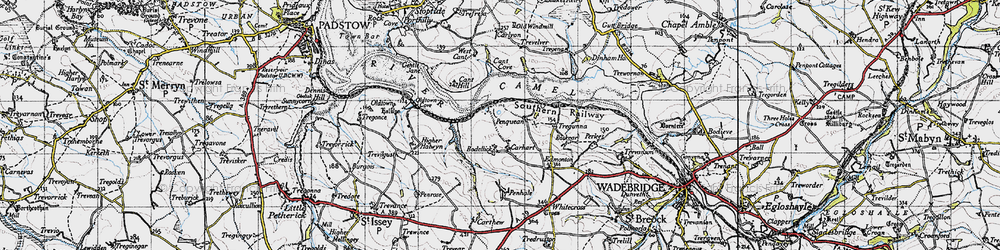 Old map of Bodellick in 1946