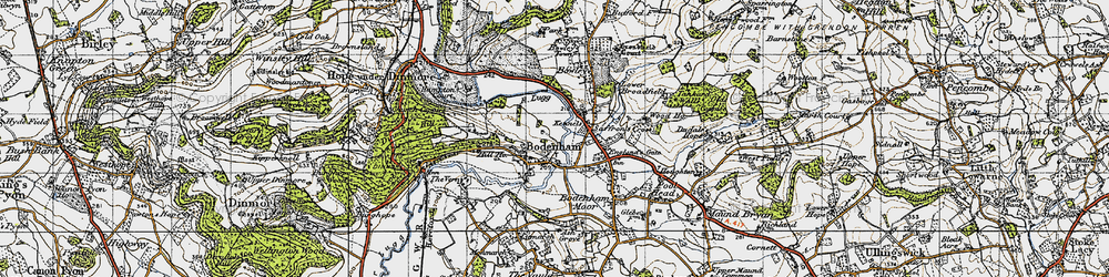 Old map of Bodenham in 1947