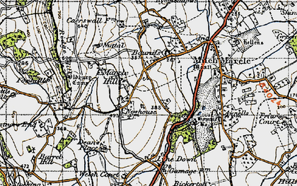 Old map of Bodenham Bank in 1947