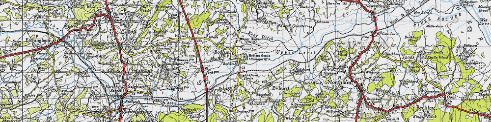 Old map of Bodiam in 1940