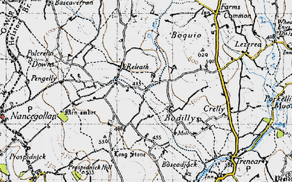 Old map of Bodilly in 1946