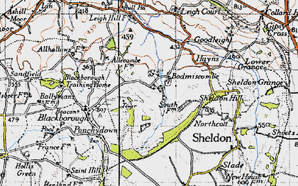 Old map of Bodmiscombe in 1946
