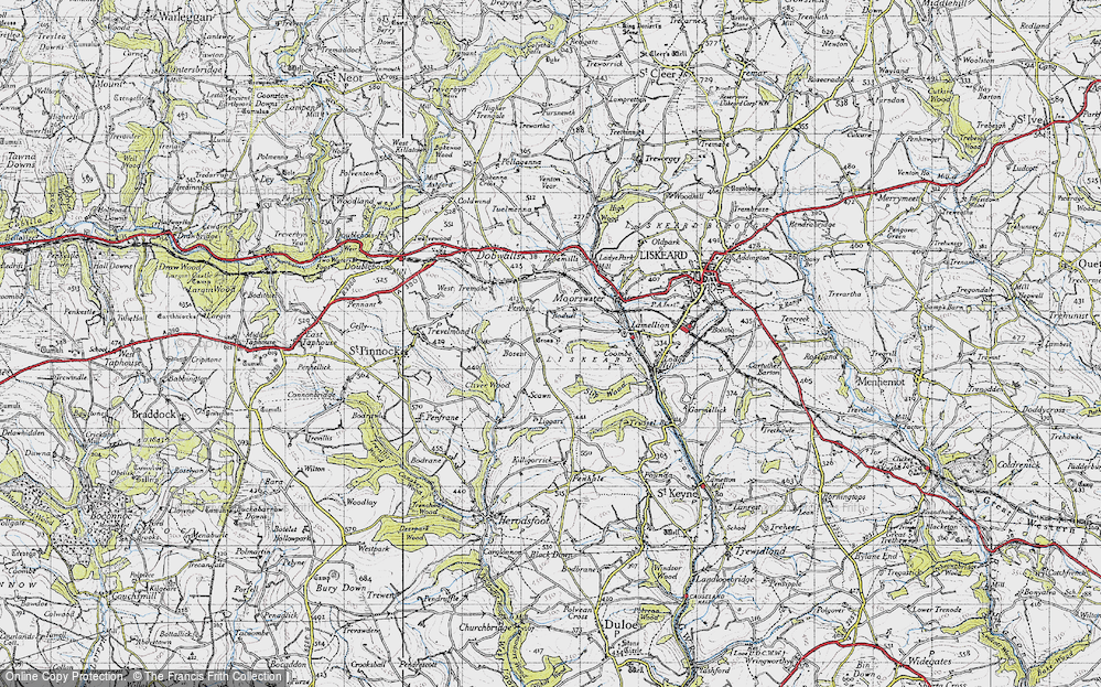 Old Map of Boduel, 1946 in 1946
