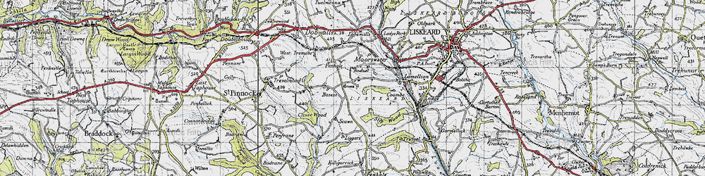 Old map of Boduel in 1946