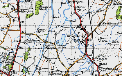 Old map of Bodymoor Heath in 1946