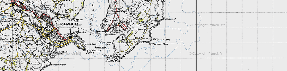 Old map of Bohortha in 1946