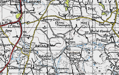 Old map of Bokiddick in 1946