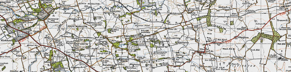 Old map of Angertonmoor Cott in 1947