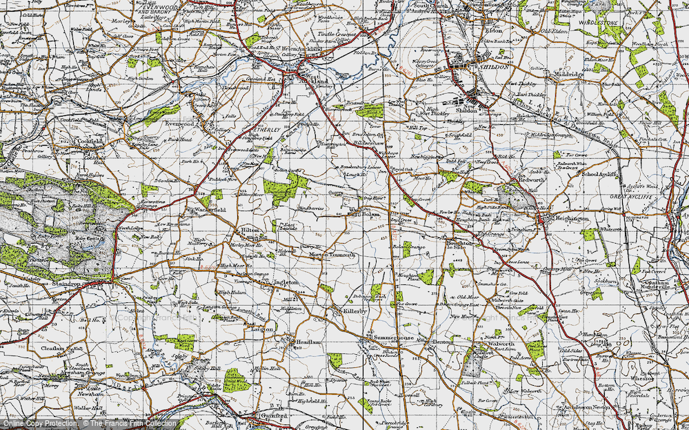 Old Map of Bolam, 1947 in 1947