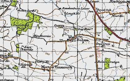 Old map of Bolam in 1947