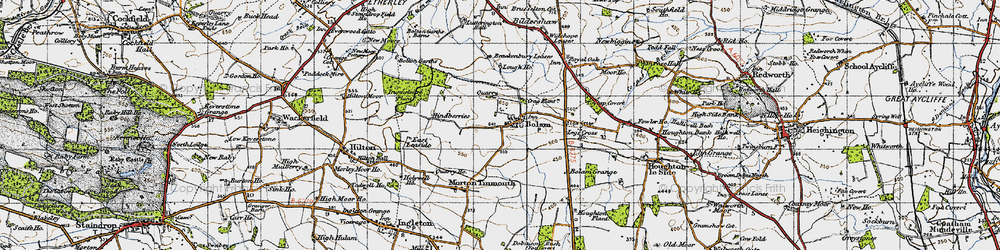 Old map of Bolam Grange in 1947