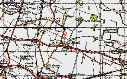Old map of Bold Heath in 1947