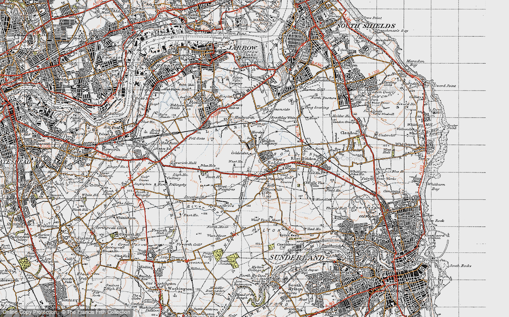 Old Map of Boldon Colliery, 1947 in 1947