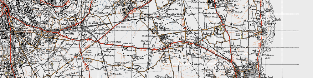 Old map of Boldon Colliery in 1947