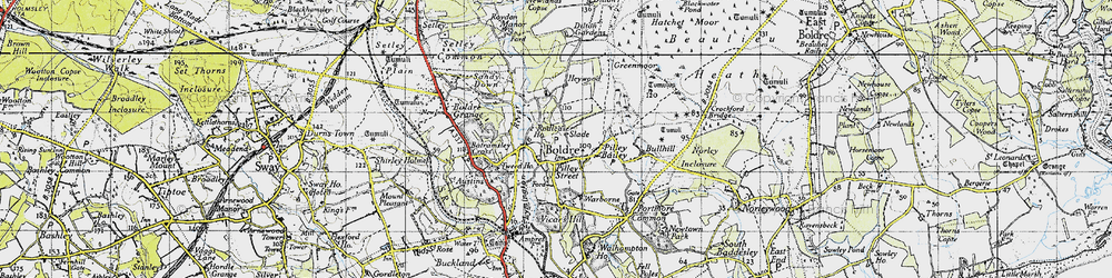 Old map of Boldre in 1945