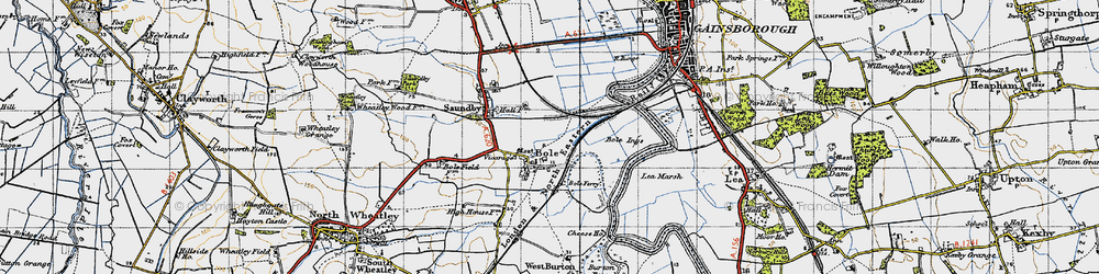 Old map of Bole Ings in 1947