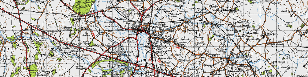 Old map of Bolehall in 1946