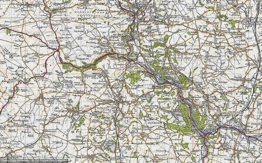Old Map of Historic Map covering Wigwellnook in 1947