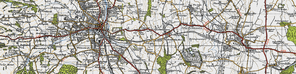 Old map of Bolehill in 1947