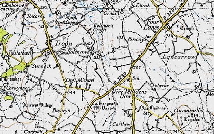 Old map of Bolenowe in 1946