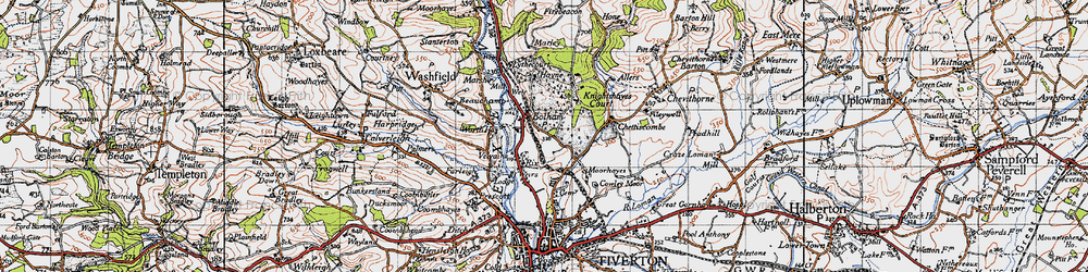 Old map of Bolham in 1946
