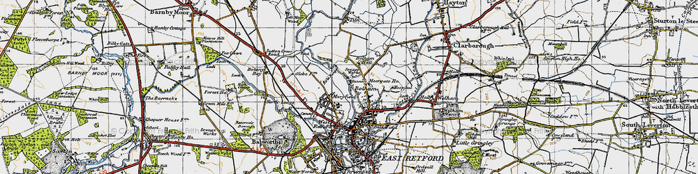 Old map of Bolham Hall in 1947