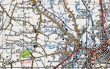 Old map of Bolholt in 1947
