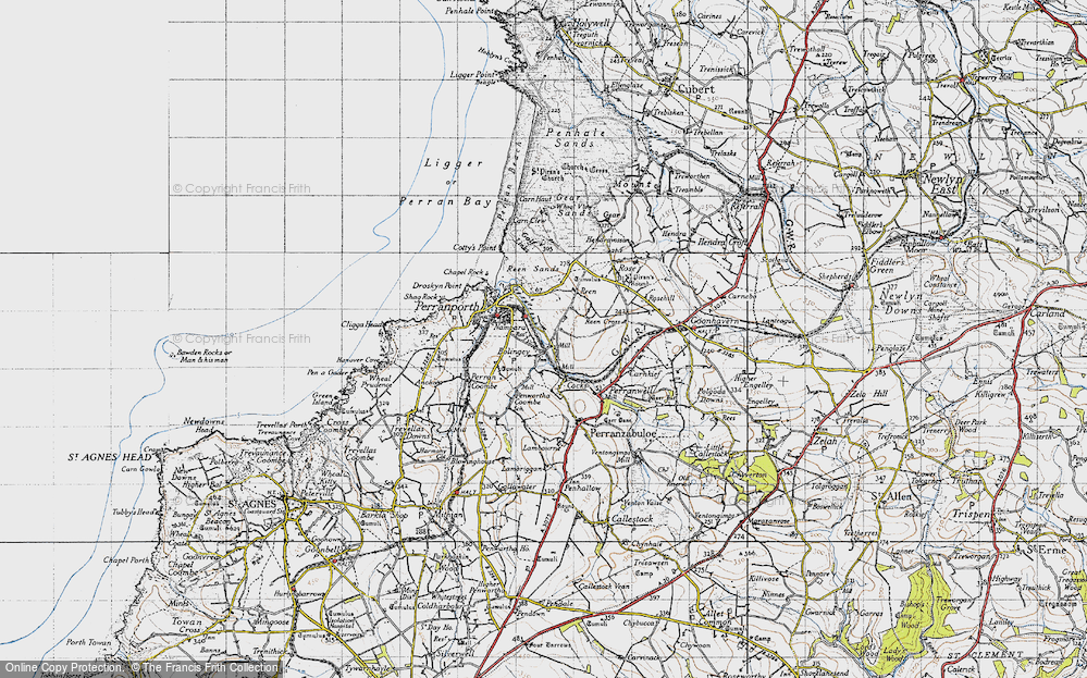 Old Map of Bolingey, 1946 in 1946