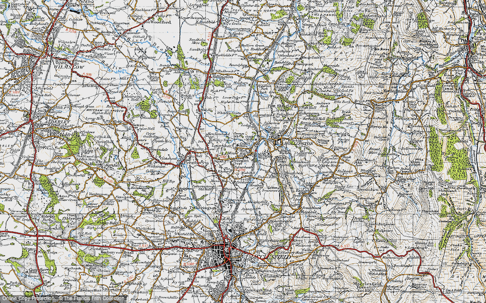 Old Map of Bollington Cross, 1947 in 1947