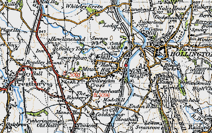 Old map of Bollington Cross in 1947