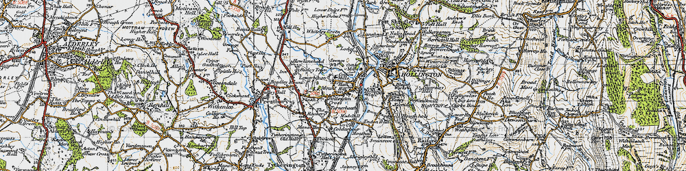 Old map of Bollington Cross in 1947