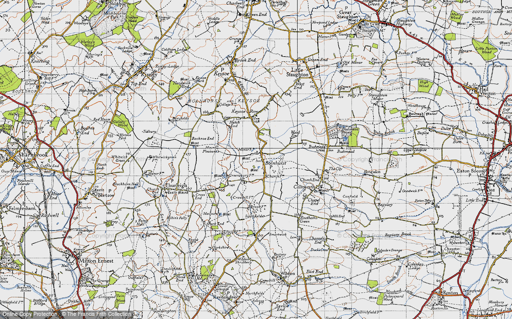Old Map of Bolnhurst, 1946 in 1946