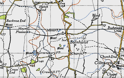 Old map of Bolnhurst in 1946