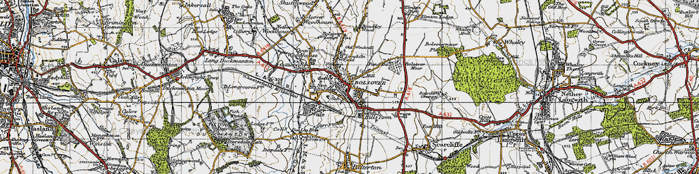 Old map of Bolsover in 1947