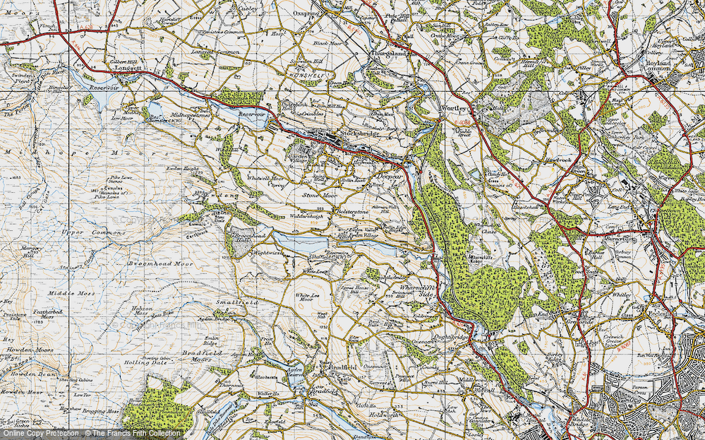 Old Map of Bolsterstone, 1947 in 1947