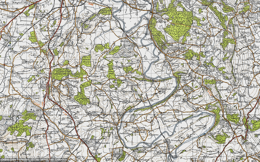 Old Map of Historic Map covering Witherstone in 1947