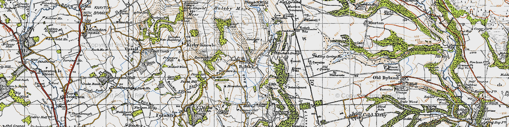 Old map of Boltby Scar in 1947