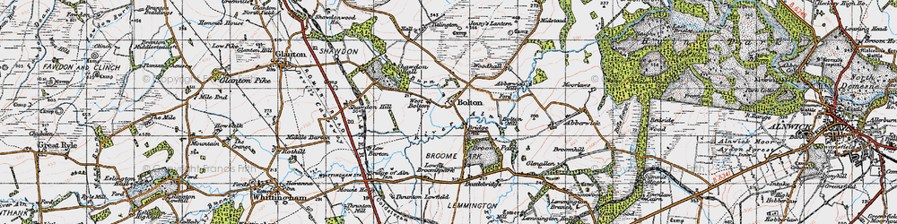 Old map of Abberwick in 1947