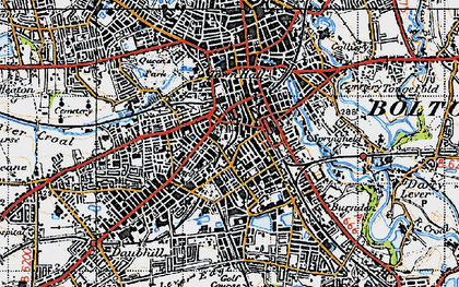 Old map of Bolton in 1947