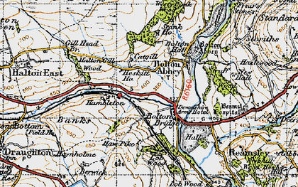 Old map of Bolton Bridge in 1947